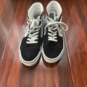 Vans Sk8-Hi Black Floral Garden Print High Top Sneakers Men 7.5 Women 8.5  Q-2